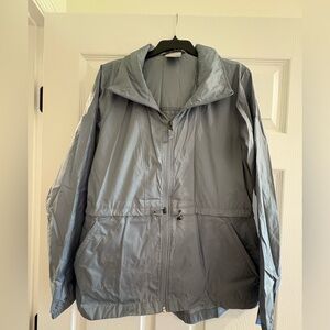 Gray Zip-Up Windbreaker Jacket